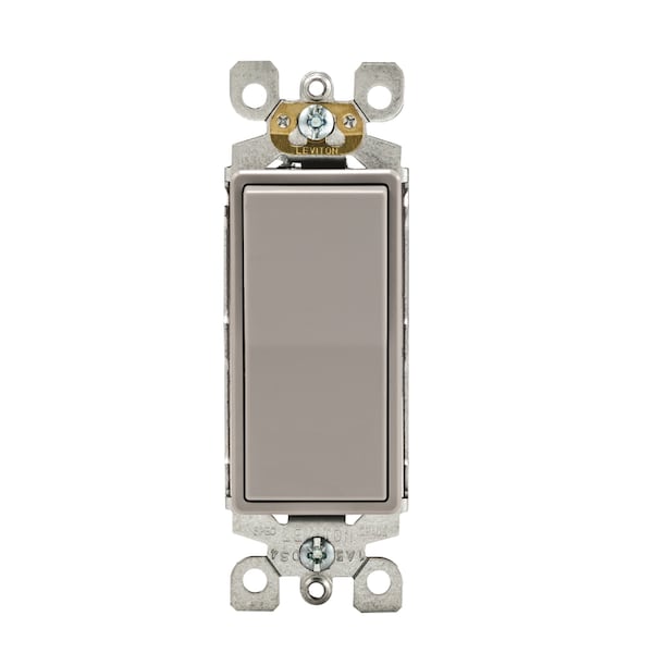 Leviton Leviton Decora 15 amps Single Pole Rocker AC Quiet Switch Gray 1 pk 5601-GS - main